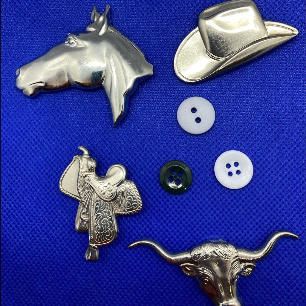 Western Theme Button Covers.